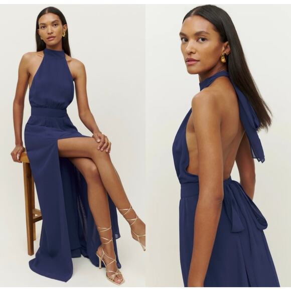 Reformation Andee Maxi Dress Danube Blue - Size 10 - NWT - Picture 1 of 6